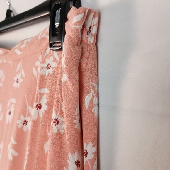 Dip Pink Floral Midi Skirt XL Side Zip Lined Elastic Waist Excellent - Picture 6 of 7